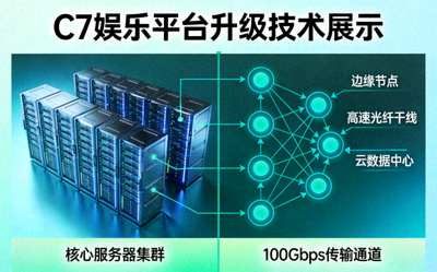 C7娱乐平台升级技术展示 - 服务器机房与网络连接示意图