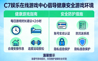 C7娱乐在线游戏中心倡导健康安全游戏环境示意图